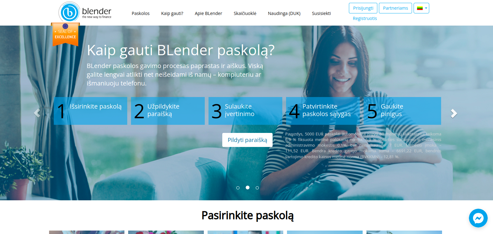 Blender.loans internetinė svetainė
