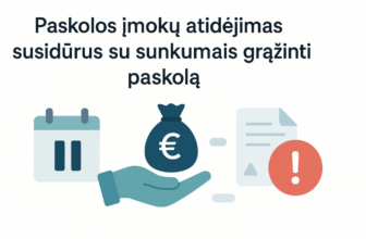 Paskolos įmokų atidėjimas susidūrus su sunkumais grąžinti paskolą