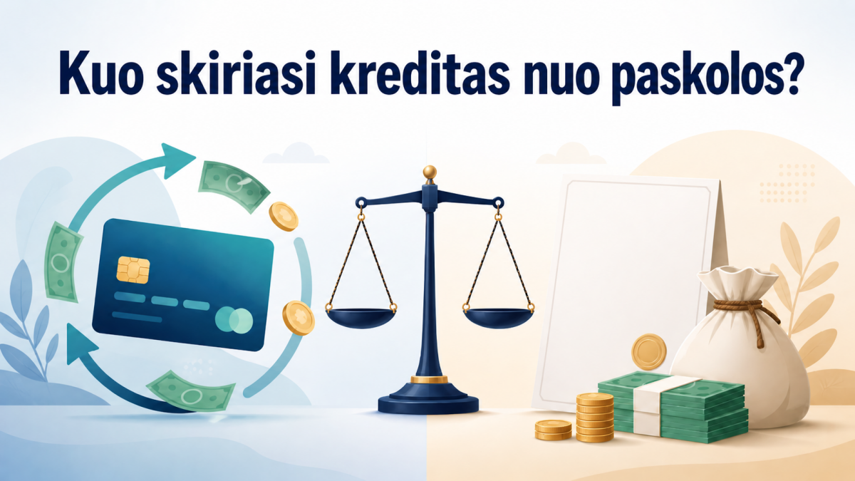 Kuo skiriasi kreditas nuo paskolos