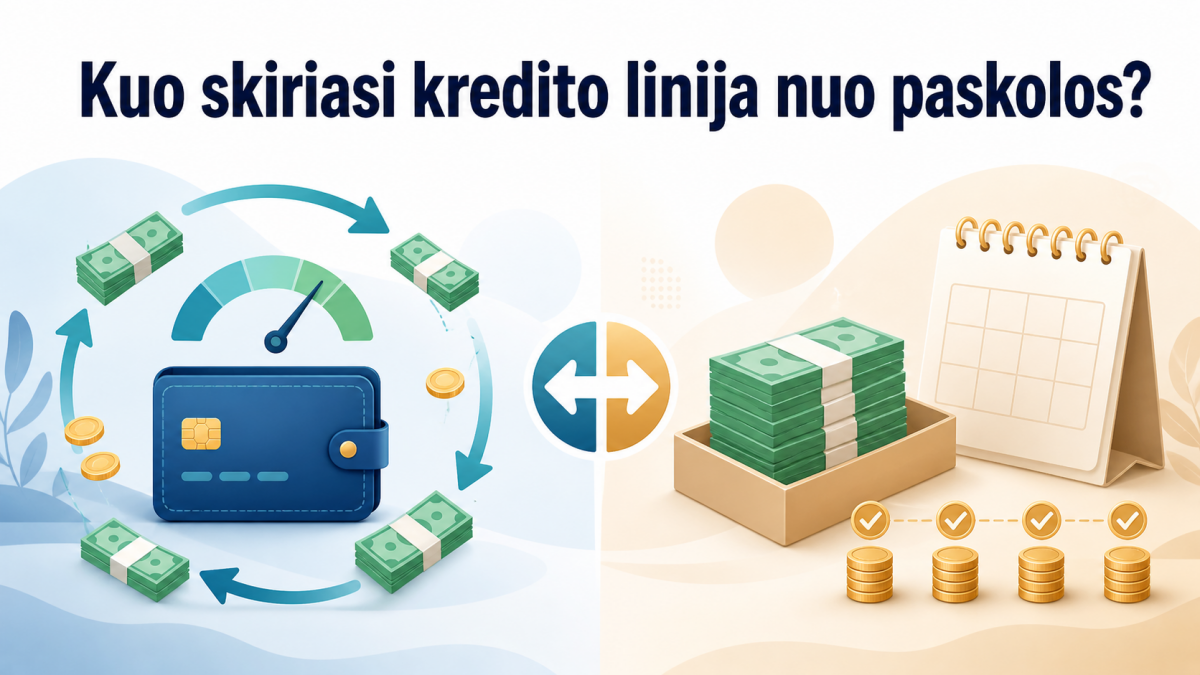 Kuo skiriasi kredito linija nuo paskolos