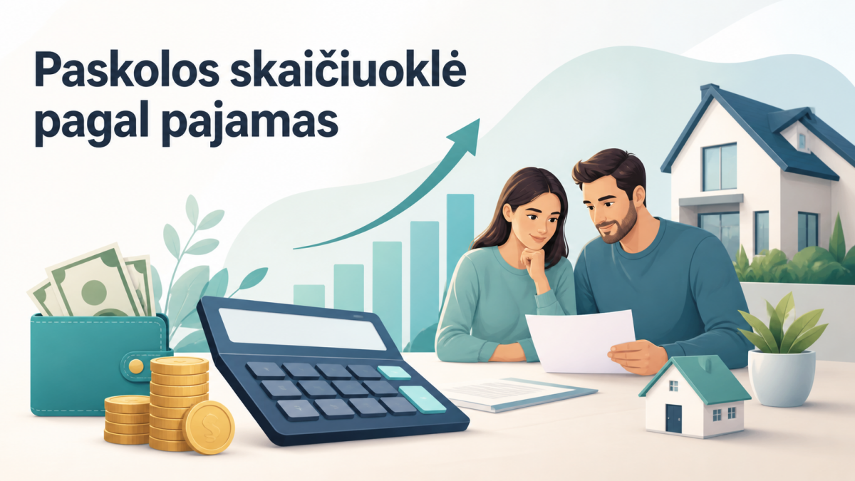 Paskolos skaičiuoklė pagal pajamas